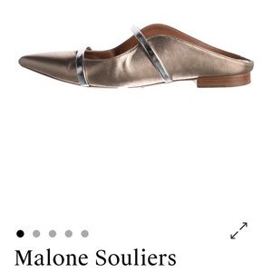 Malone Souliers Gold Leather Mules